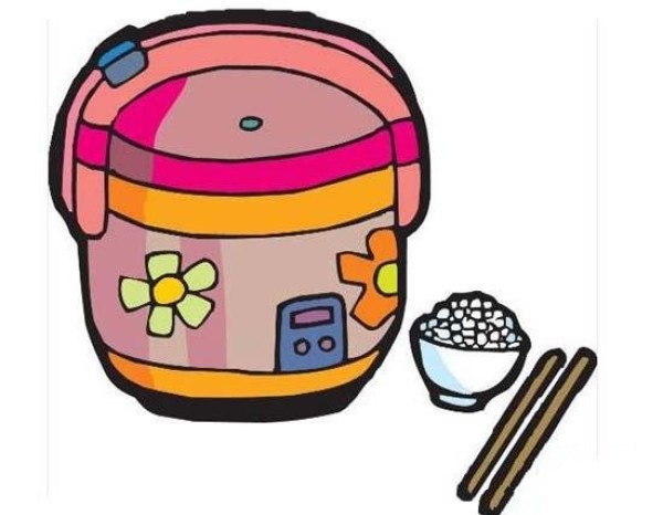 Simple drawing picture of childrens color rice cooker