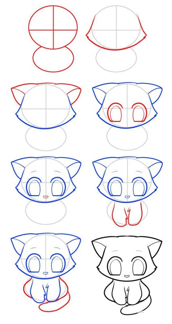 Simple drawing tutorial step by step drawing of fox cat