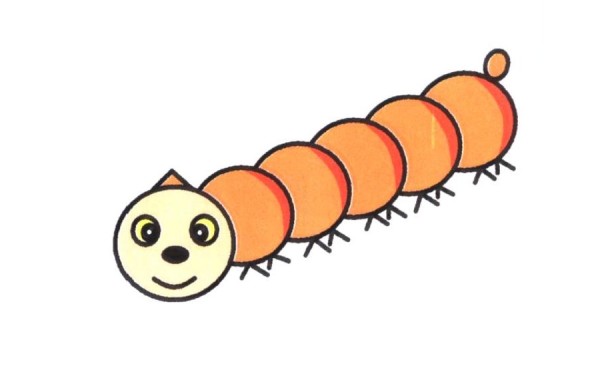 How to draw cute caterpillar in simple strokes