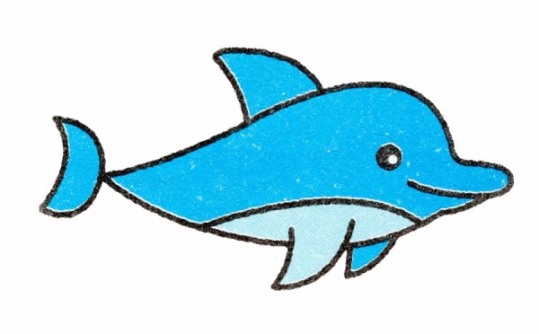 Step by step sharing of simple drawing of blue dolphin