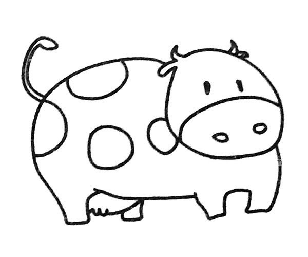 Six simple and cute cow drawing pictures