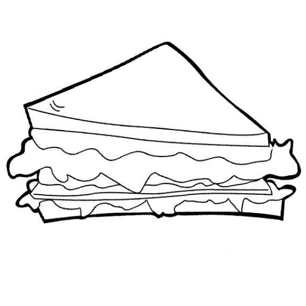 Delicious sandwich simple drawing picture