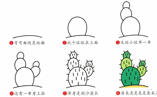 How to draw a cactus in simple strokes