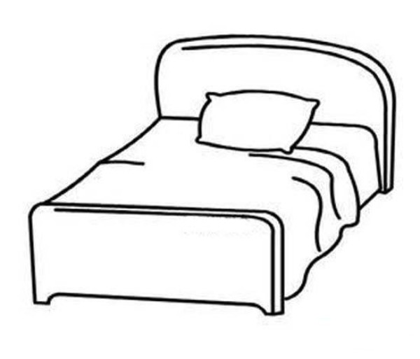 A complete picture of simple strokes of single bed for primary school students