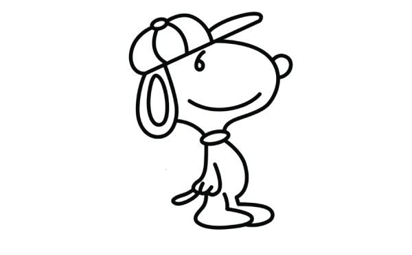 Cartoon puppy Snoopy simple drawing picture