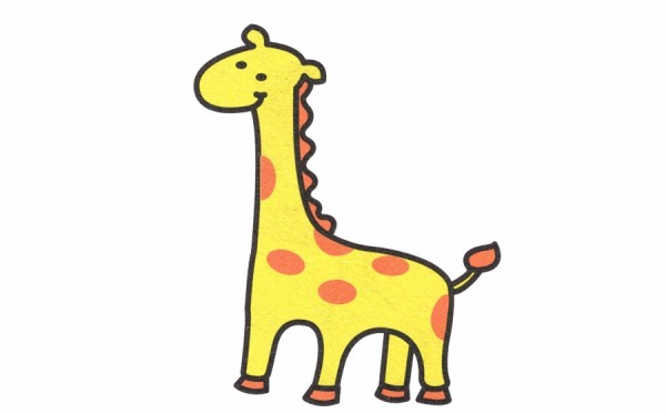 How to draw a giraffe with simple strokes for children