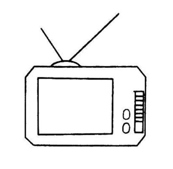 Childrens simple drawing pictures of old-fashioned TV sets