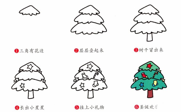 How to draw a simple Christmas tree