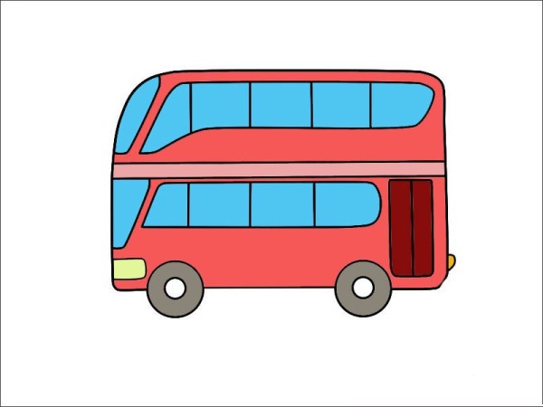 Simple strokes of double-decker bus