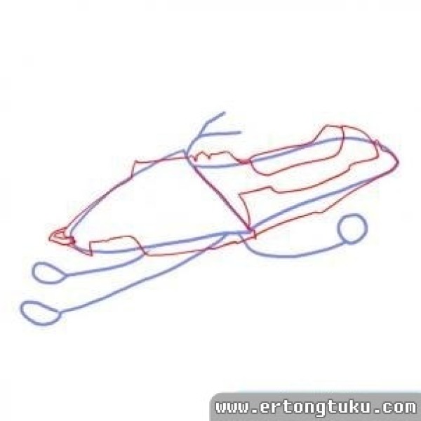 Simple drawing method of snowmobile