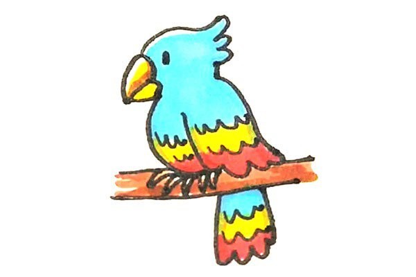 Children learn to draw parrots easily