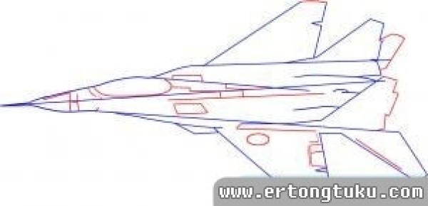 Super combat aircraft simple drawing step by step diagram