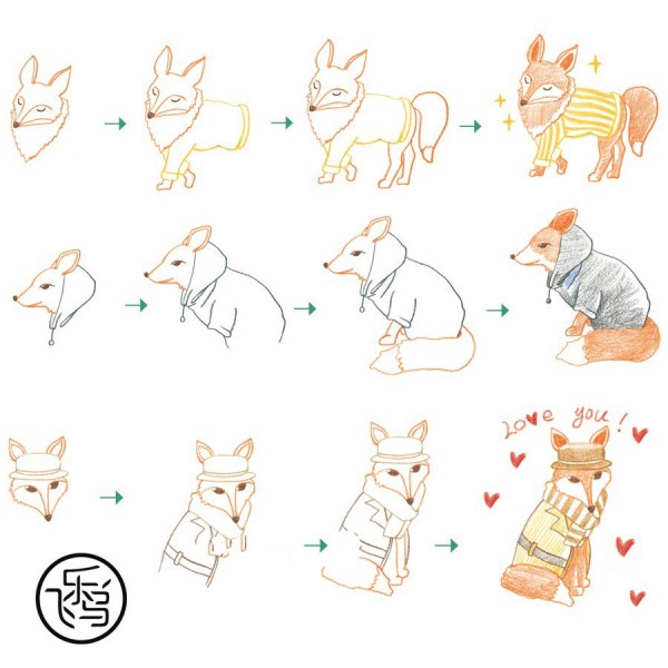 Three ways to draw a fox simple drawing step by step diagram