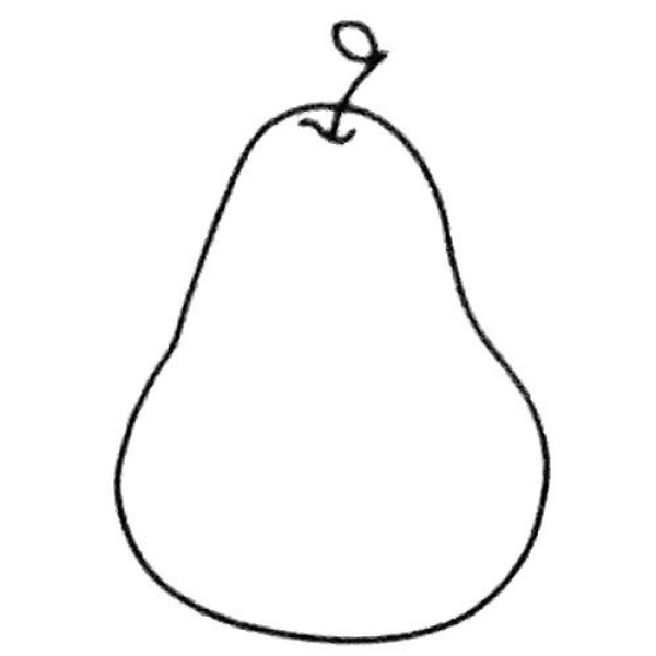 A collection of simple drawing pictures of a group of pears