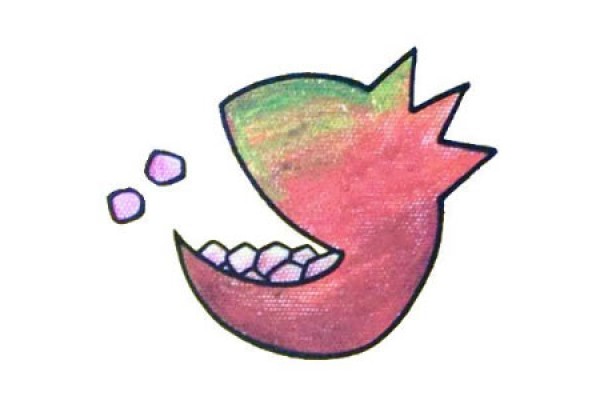 Elementary simple drawing pomegranate