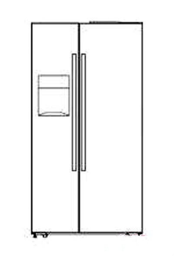 Complete picture of simple strokes of double-door refrigerator