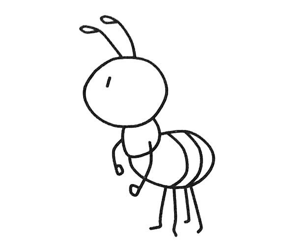 A set of simple drawing pictures of cartoon ants