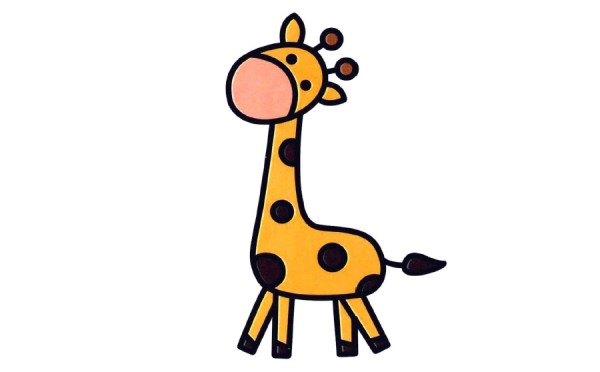 Cute giraffe simple drawing coloring works