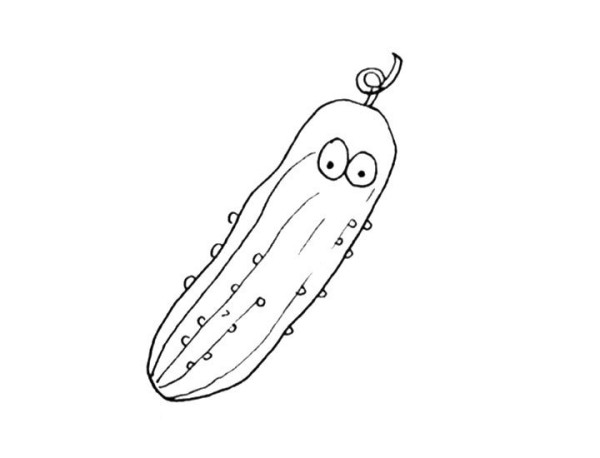 Simple drawing of cucumber cartoon image