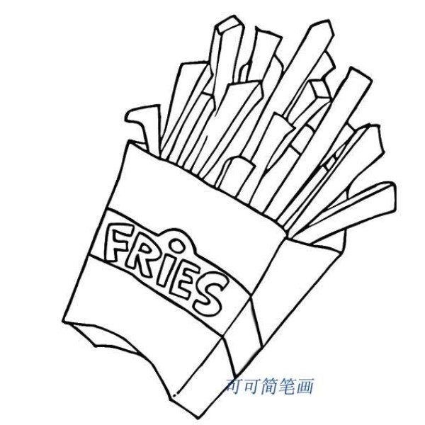 Fragrant French fries simple drawing