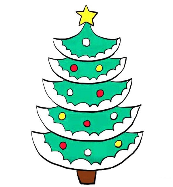 How to draw a cute Christmas tree