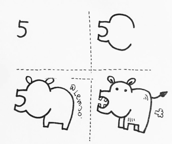 Baby-coaxing artifact! Draw cute simple drawings of numbers 1-9 [Tutorial Steps]