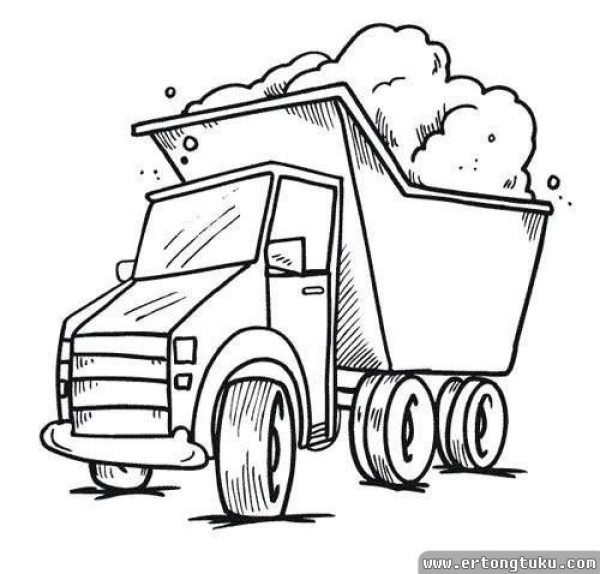 Big truck cartoon simple strokes material