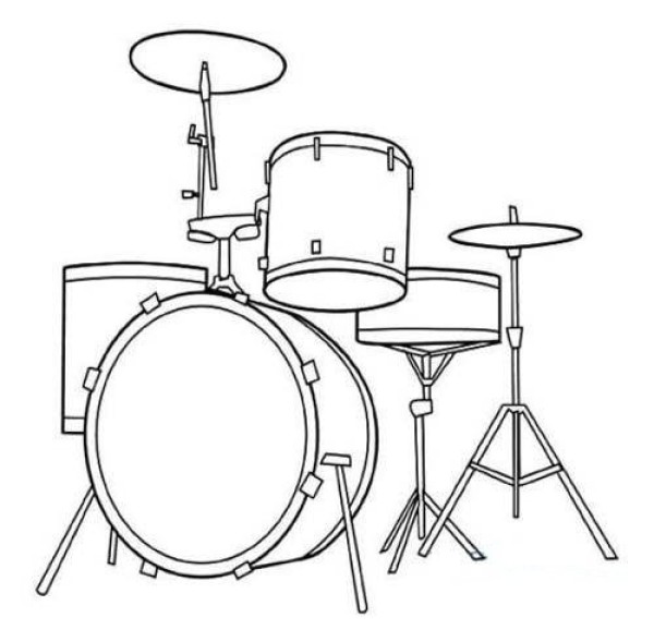 Childrens simple drawing pictures of jazz drum