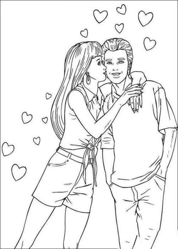 A complete collection of simple drawing pictures of Barbie and her boyfriend Ken