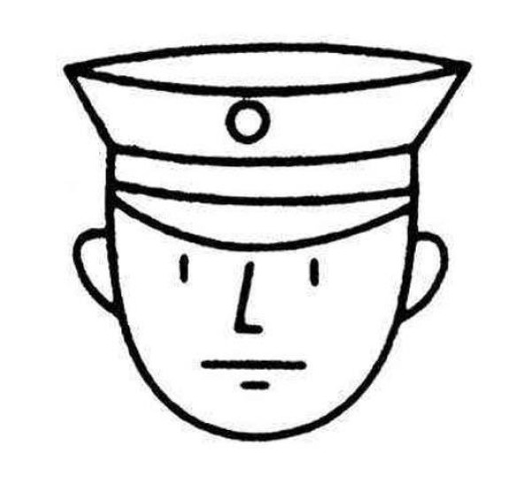 Childrens simple drawing pictures of police avatars