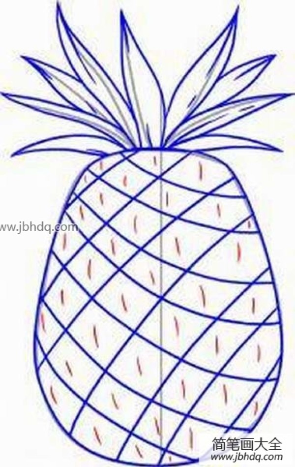 Fruit pineapple simple drawing tutorial sharing