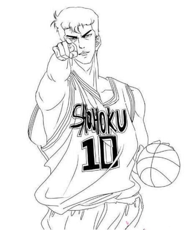 Slam Dunk Sakuragi Hanamichi simple drawing picture