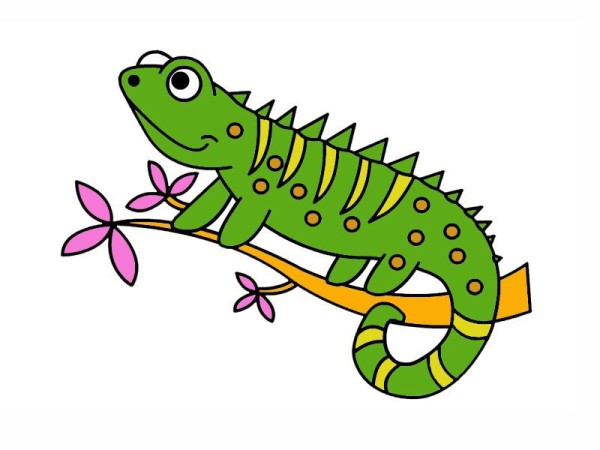 Chameleon simple strokes picture