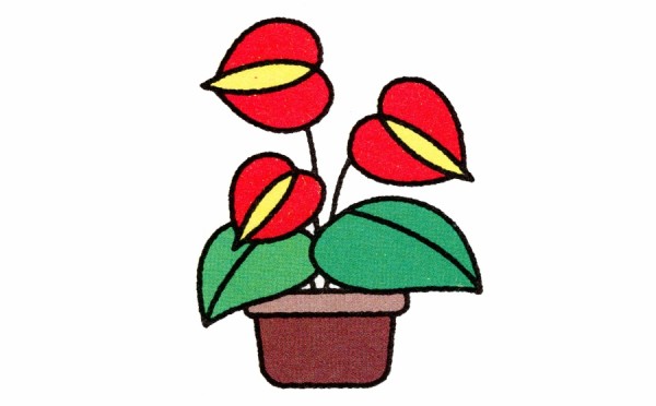 Detailed explanation of how to draw cute potted plants with simple strokes