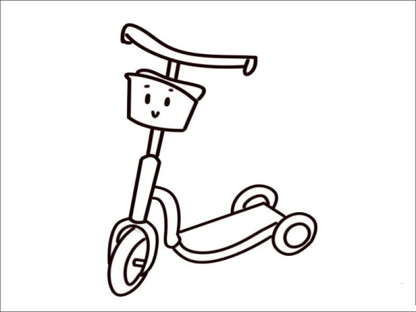 Simple strokes of childrens scooter