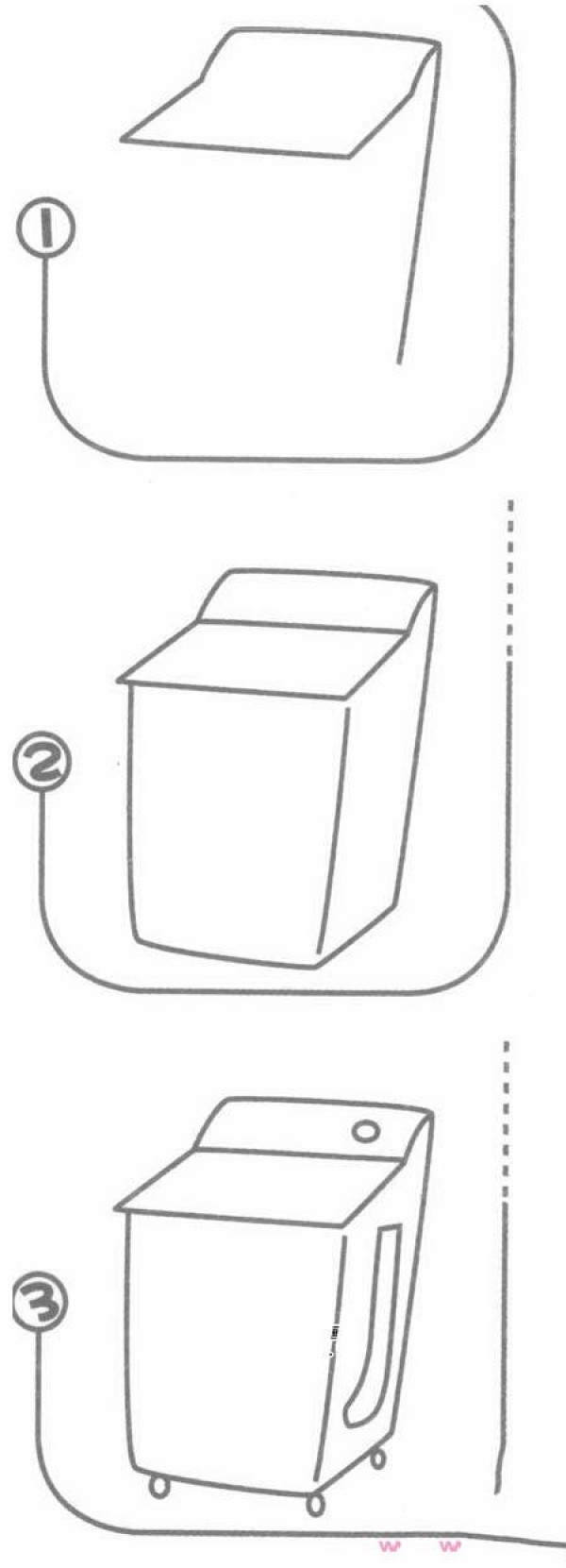 Complete collection of simple drawings of washing machines with exploded diagrams: How to draw a washing machine