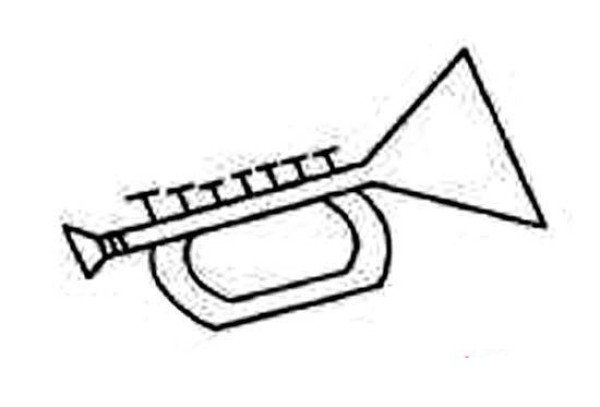 Musical instrument trumpet simple drawing picture