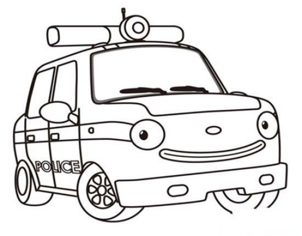 Childrens Cartoon Police Car Simple Drawing Picture