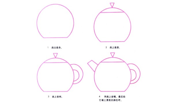 How to draw a round teapot with simple strokes