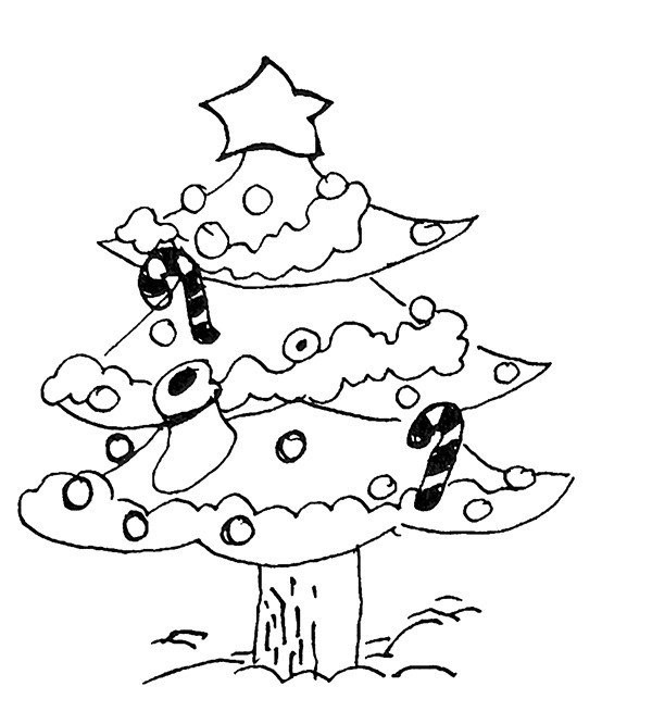 2016 Christmas tree simple drawing collection