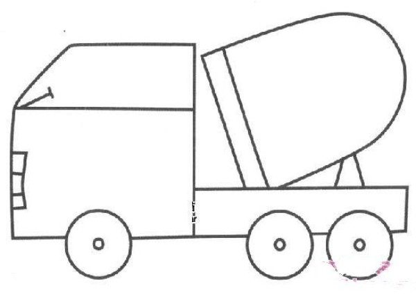 Kindergarten simple mixer truck sketch picture