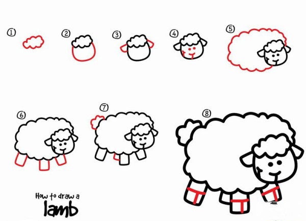 How to Draw a Little Sheep Simple Drawing Tutorial of a Little Sheep