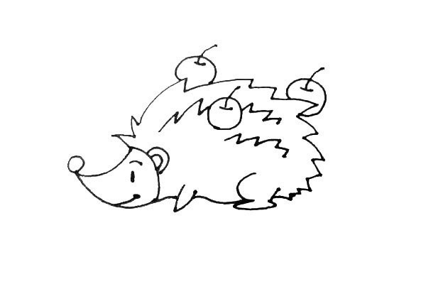 Simple strokes of little hedgehog