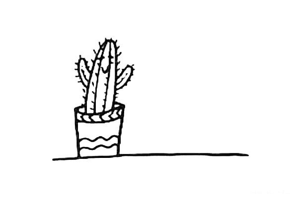 Cute cartoon cactus potted plant