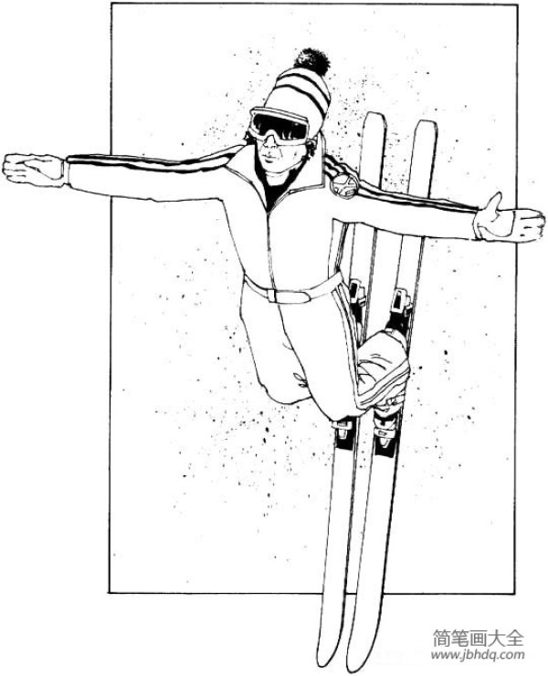 Olympic sports simple drawing - skiing