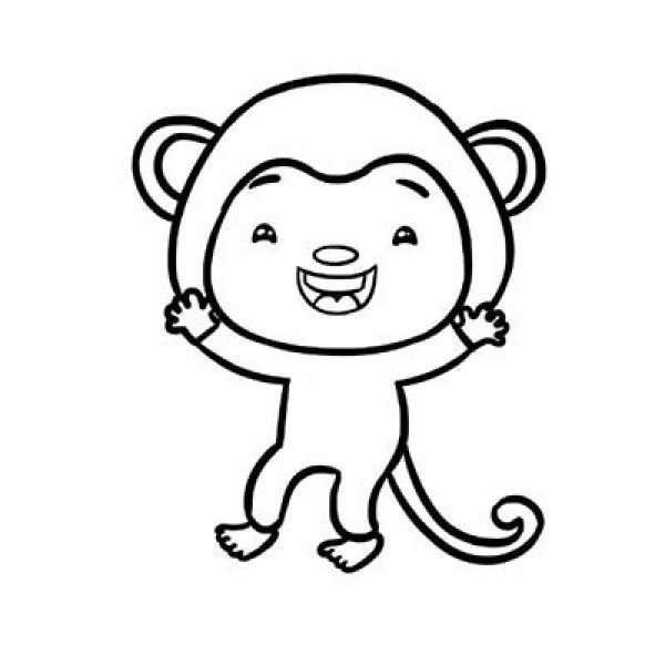 Draw a cute little monkey in the Year of the Monkey