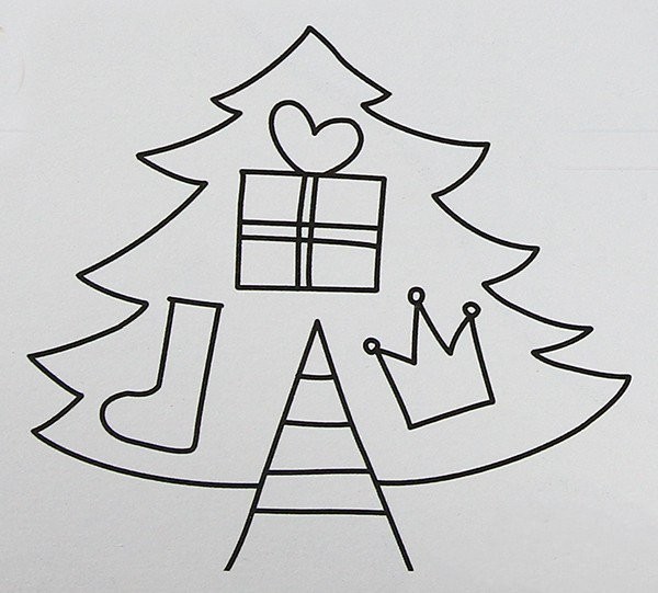 2016 exquisite Christmas tree simple drawing