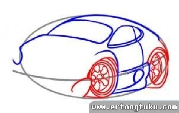 How to draw a cartoon car with simple strokes