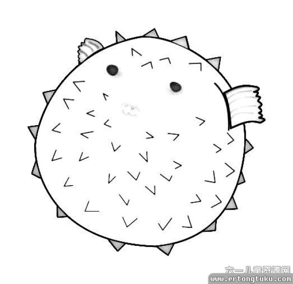 Cute puffer fish simple strokes drawing tutorial