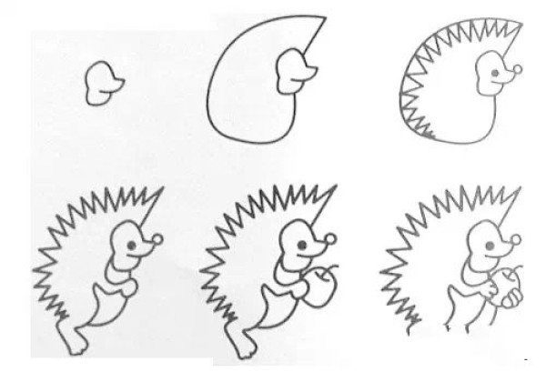 Learn to draw a hedgehog stroke by stroke